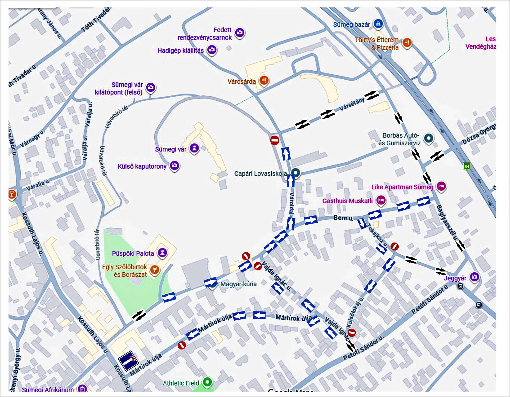 Forgalmi rend változás Sümegen (tervezet)
