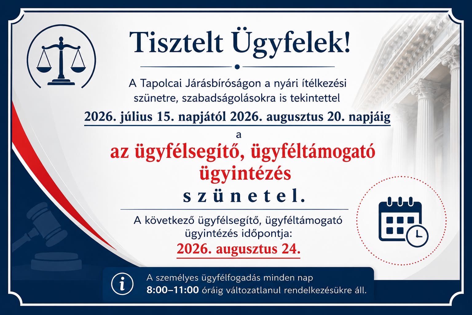 Szünetel a járásbíróság
