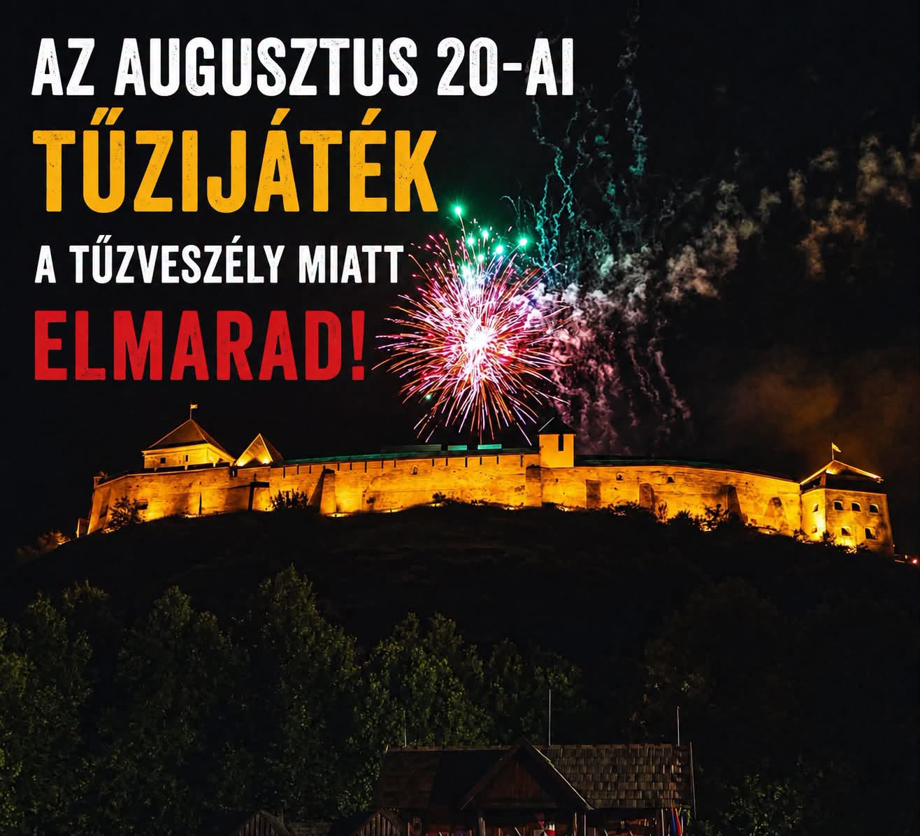 Elmaradt a tűzijáték Sümegen