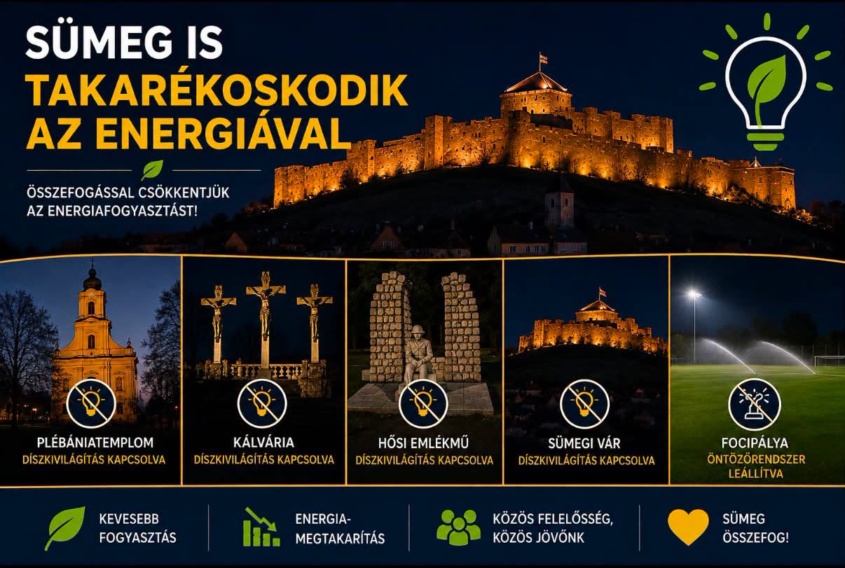 Sümegen is lekapcsolják a díszkivilágítást