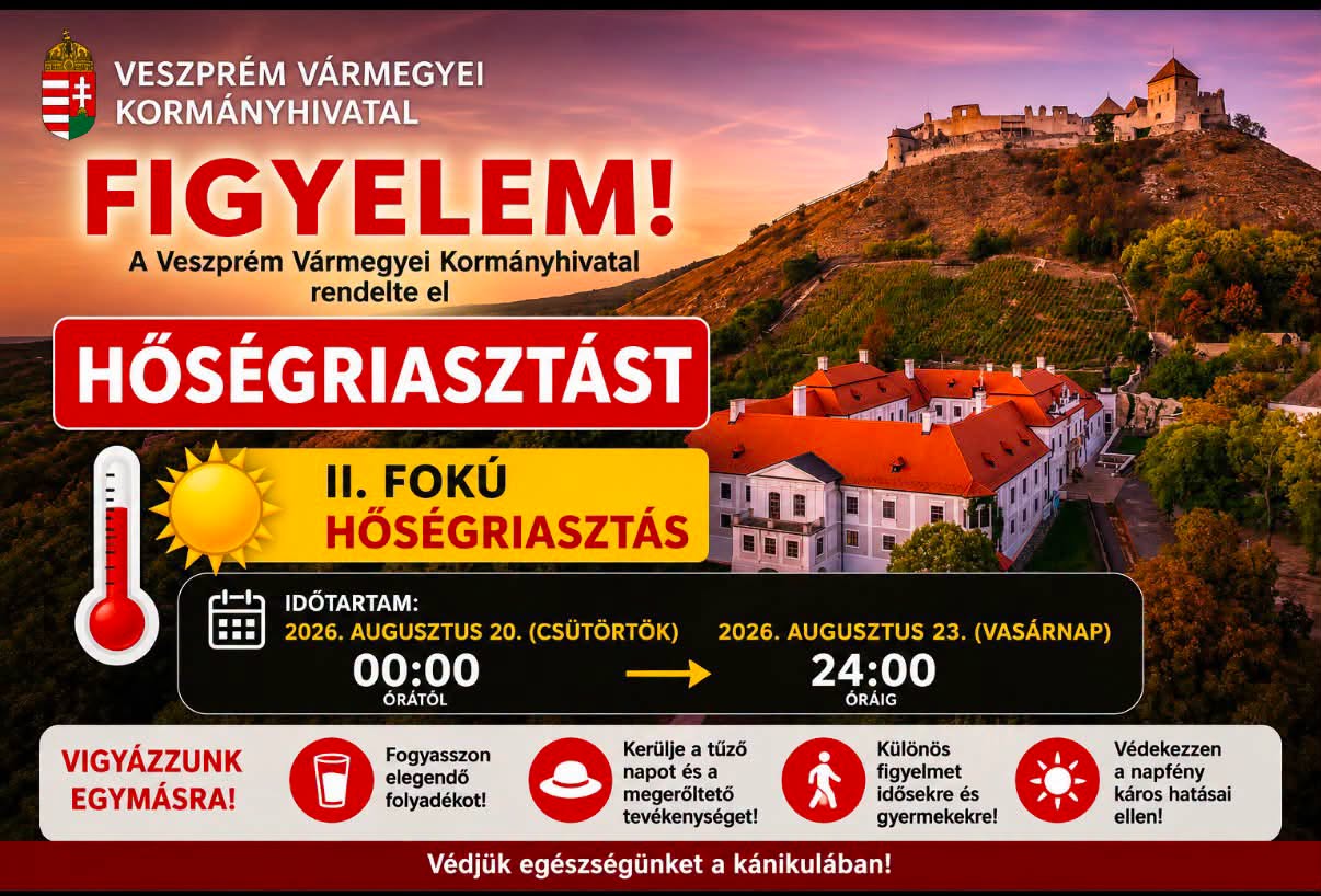 Másodfokú hőségriasztás Sümegen